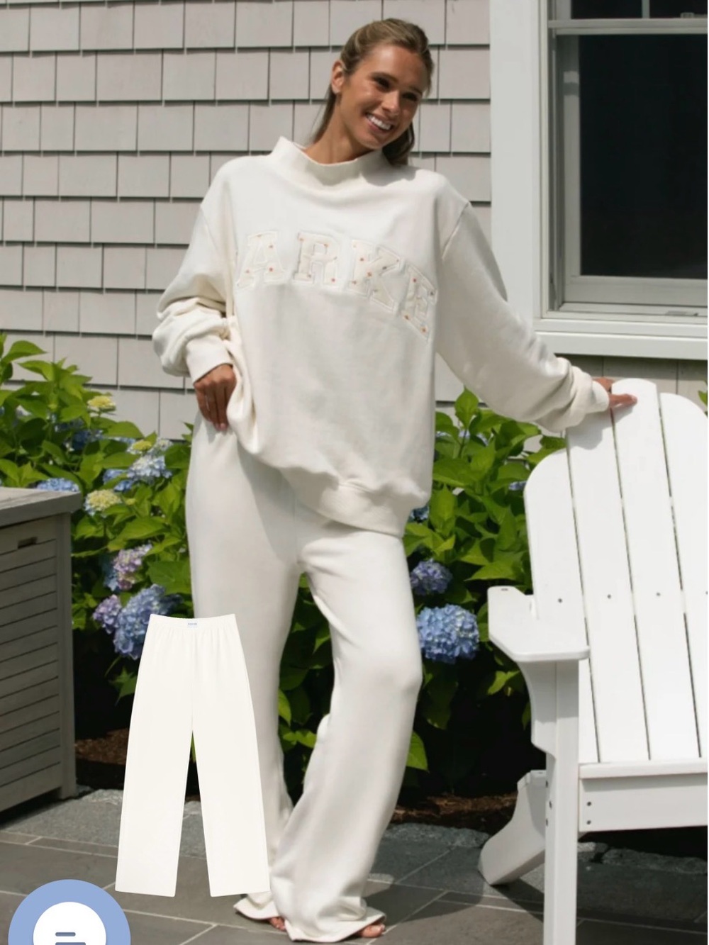 NWT: PARKE Maggie & Emma Boxer Sweatpants, Ivory, Size Small